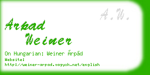 arpad weiner business card